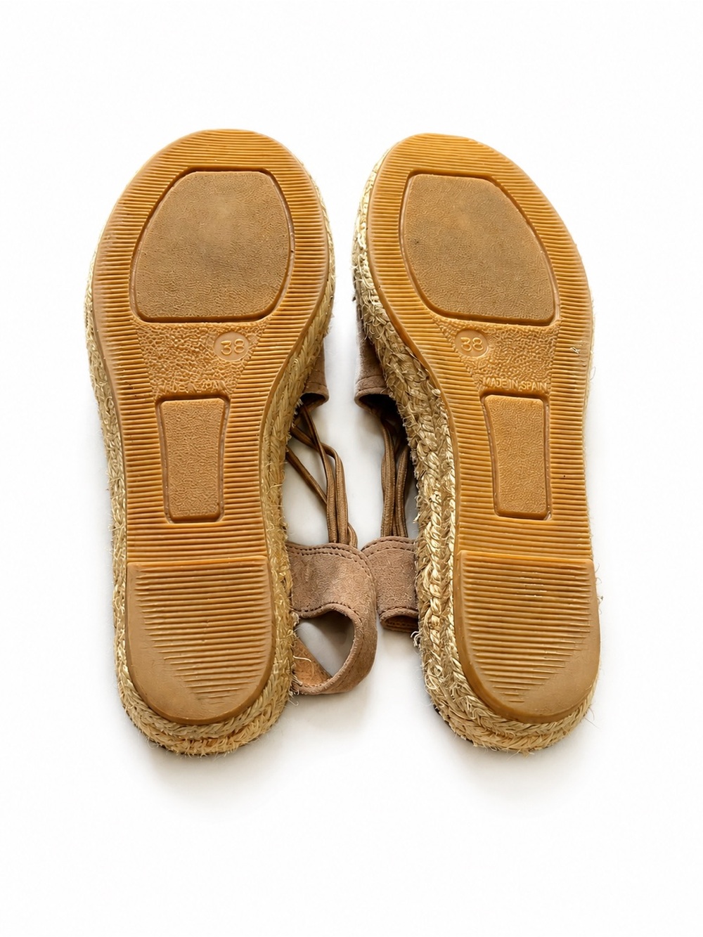 Toni Pons Taupe Suede Espadrille Sandals Size 38 (US 7-7.5) Made in Spain - Picture 3 of 8